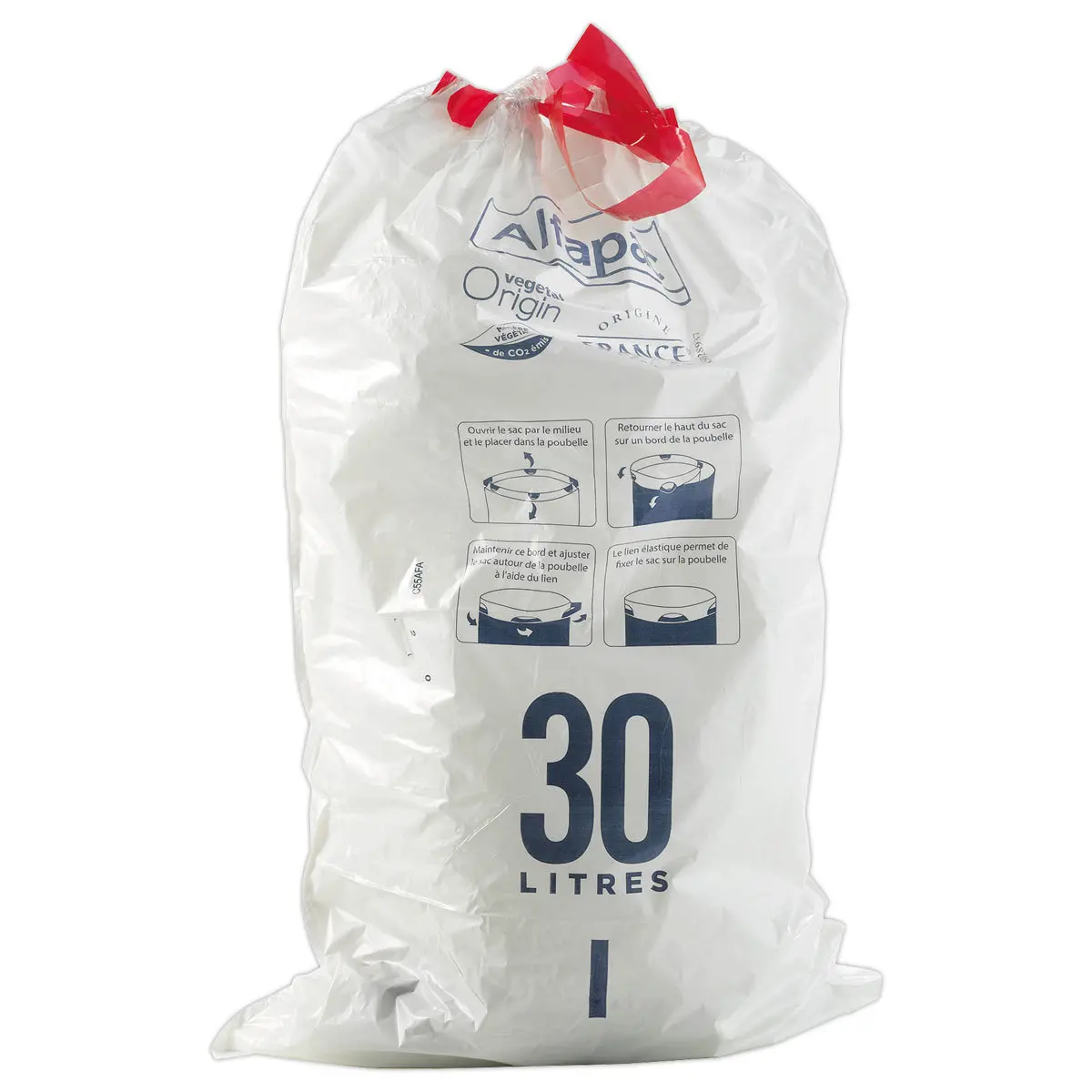 15 sacs poubelle haute à liens coulissants 30L (Alfapac)