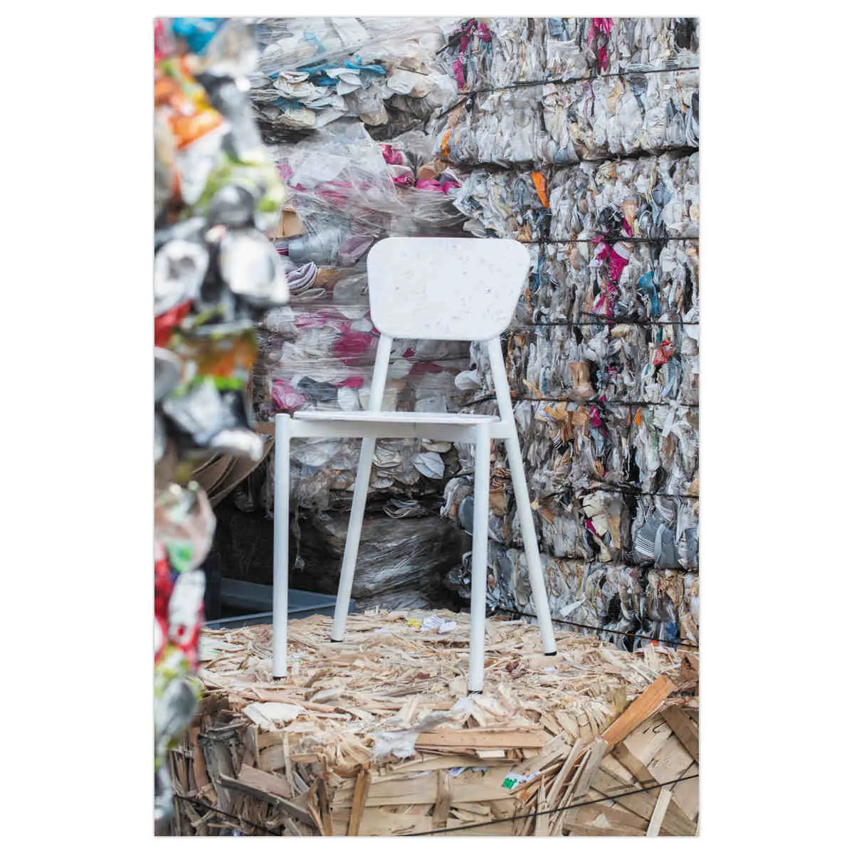 Chaise 4 pieds recyclée MAHAUT décor FLOREAL montée photo du produit