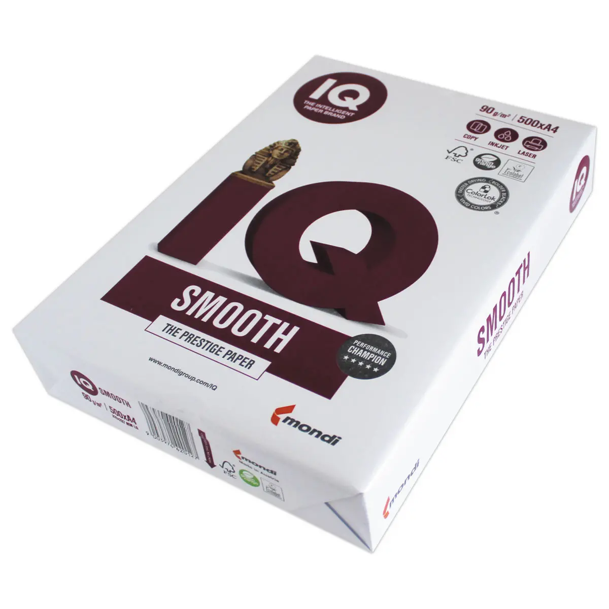 Carton de 5 ramettes A4 90G IQ SMOOTH photo du produit