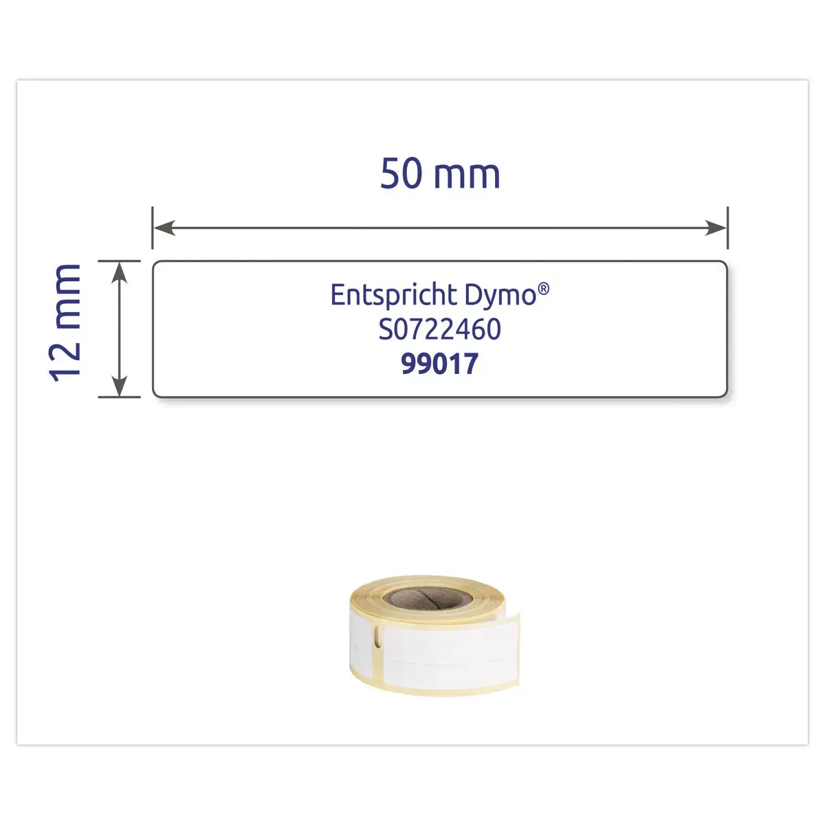 Rouleau de 110 étiquettes blanches 50x12 mm pour DYMO LW 450 photo du produit