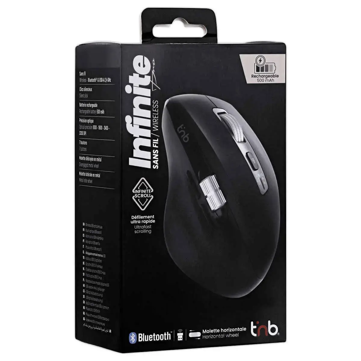 Souris sans fil rechargeable double molette INFINITEPRO photo du produit