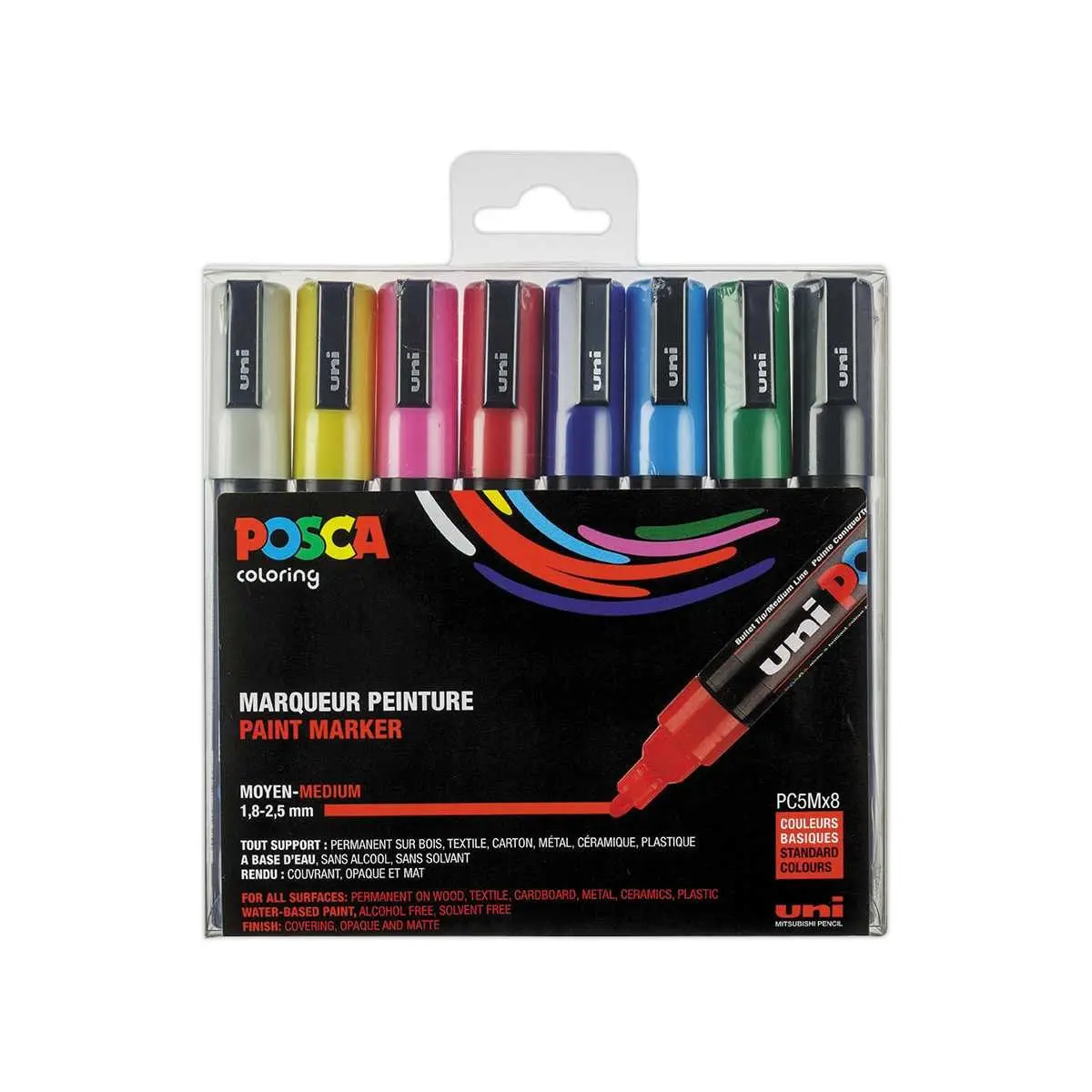 Ensemble de 8 lampes de stylo de couleur assorties avec ampoule