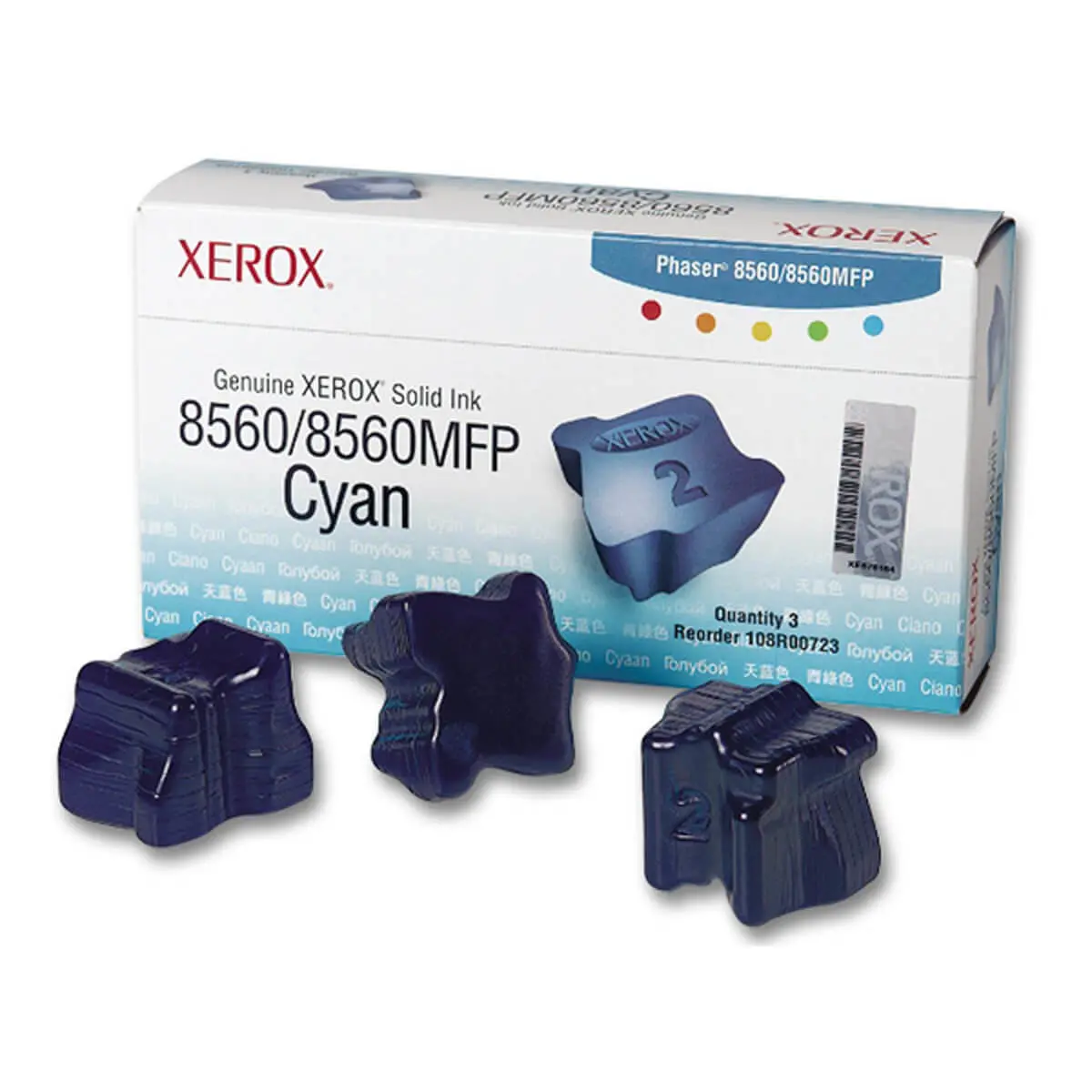 Lot de 3 Blocs de cire XEROX 108R00723 cyan photo du produit