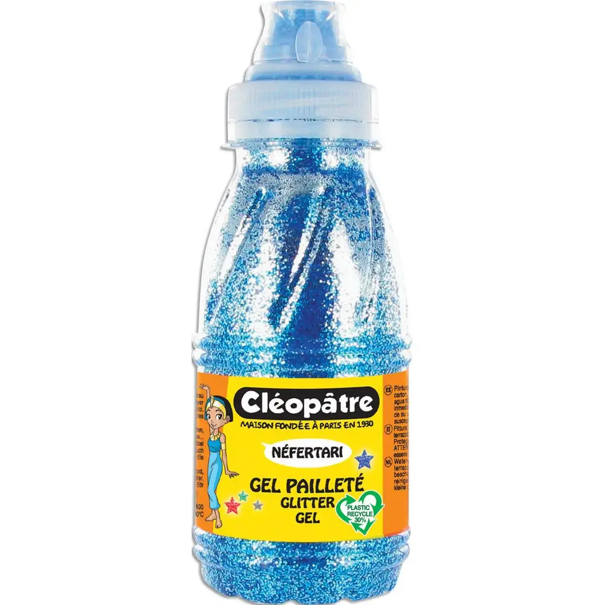 Flacon de gel pailleté couleur bleue 250 ml photo du produit